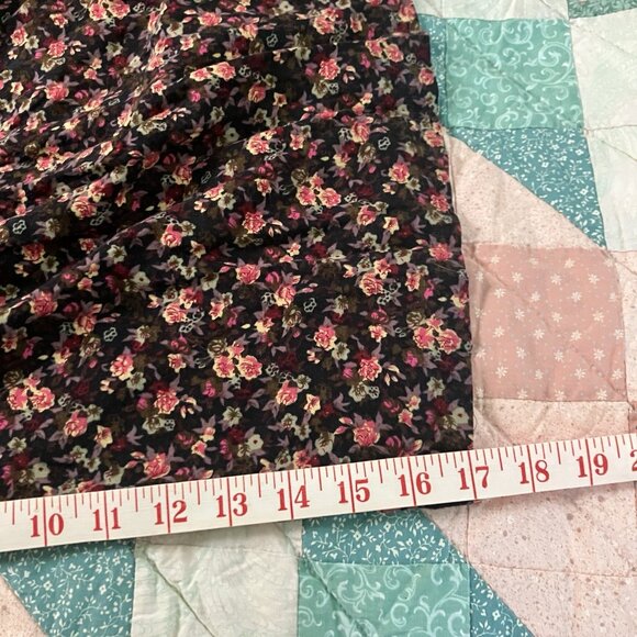 Vintage 90s Floral Jumpsuit Womens Her Rayon Black Pink Grunge Cottagecore - Picture 13 of 13